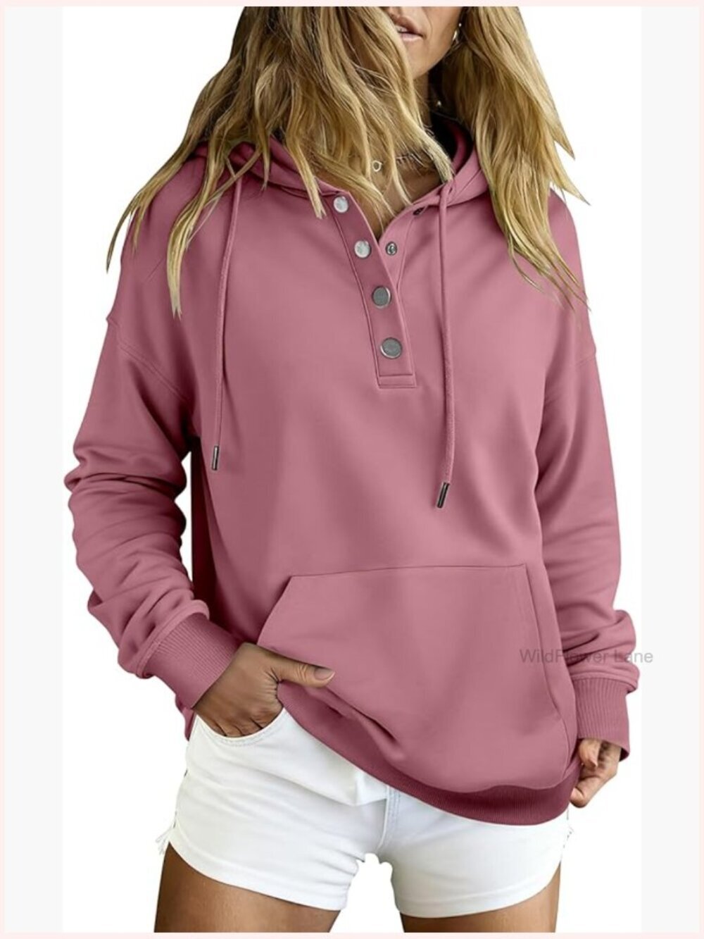 Oversized Button Down Hoodie Sweatshirt Long Sleeve Pullover Tie Dye